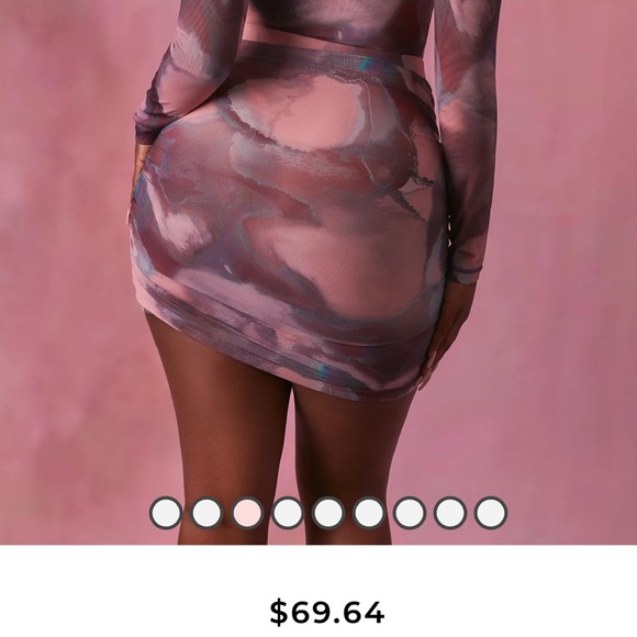 Oh Polly- Warp Front Ruched Mesh Mini Skirt - Picture 3 of 9